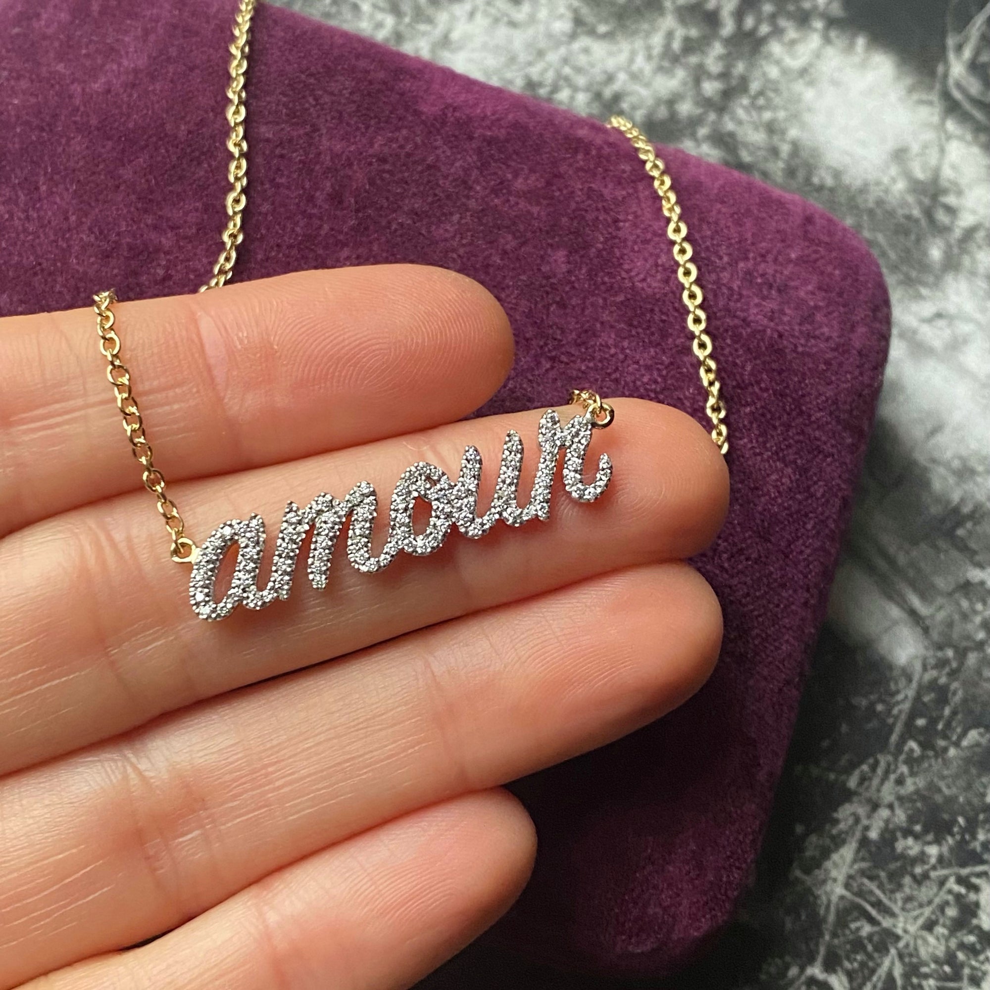 diamond love necklace