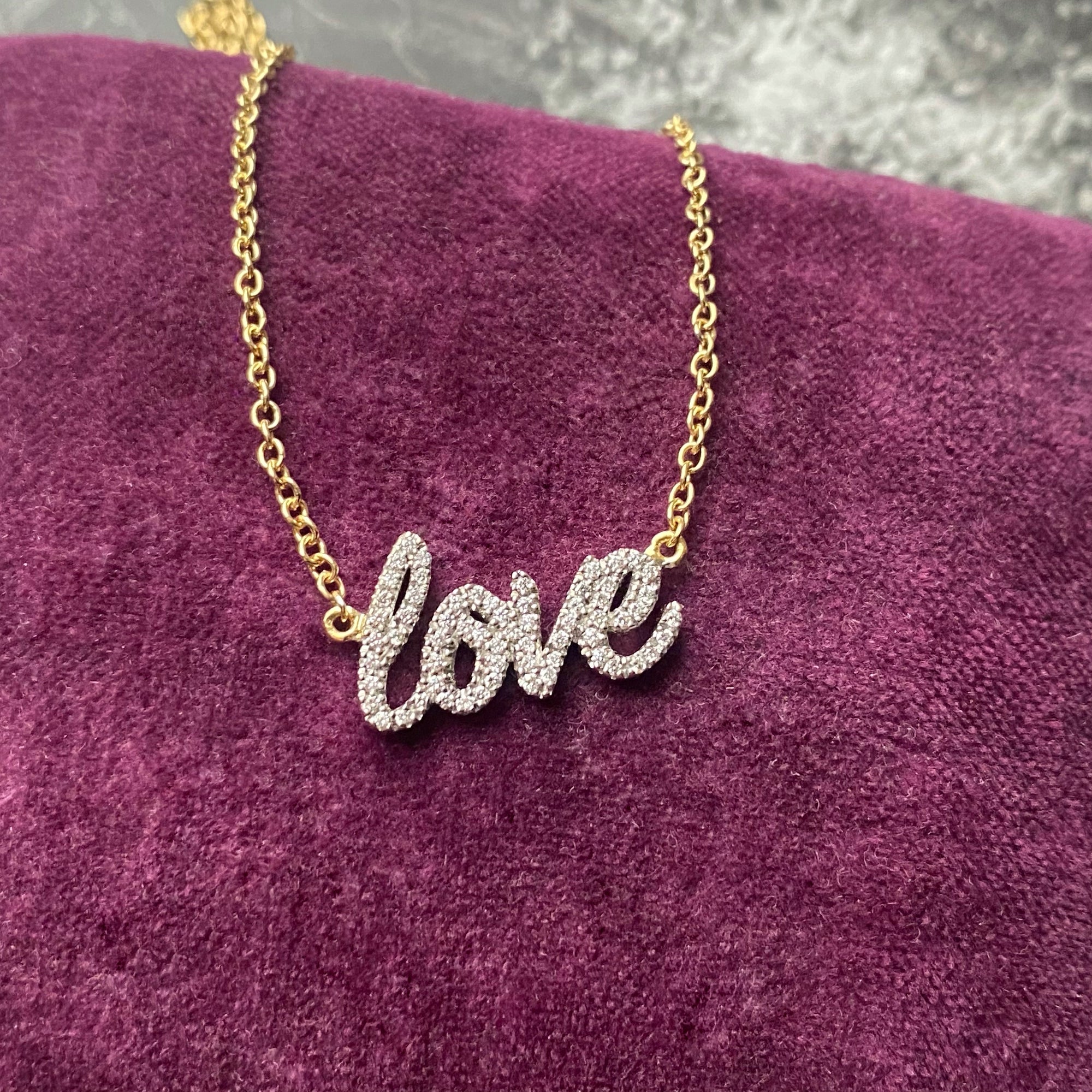 diamond love necklace