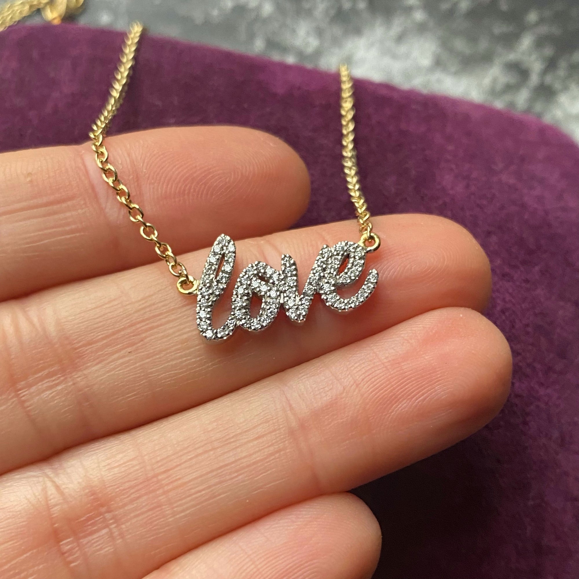 love diamond necklace Canada vintage jewelry