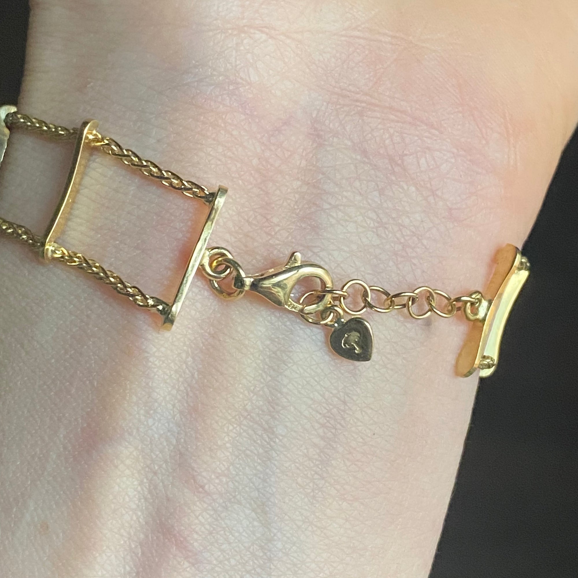 Custom &quot;Bonheur&quot; Diamond Chain Bracelet - 18k