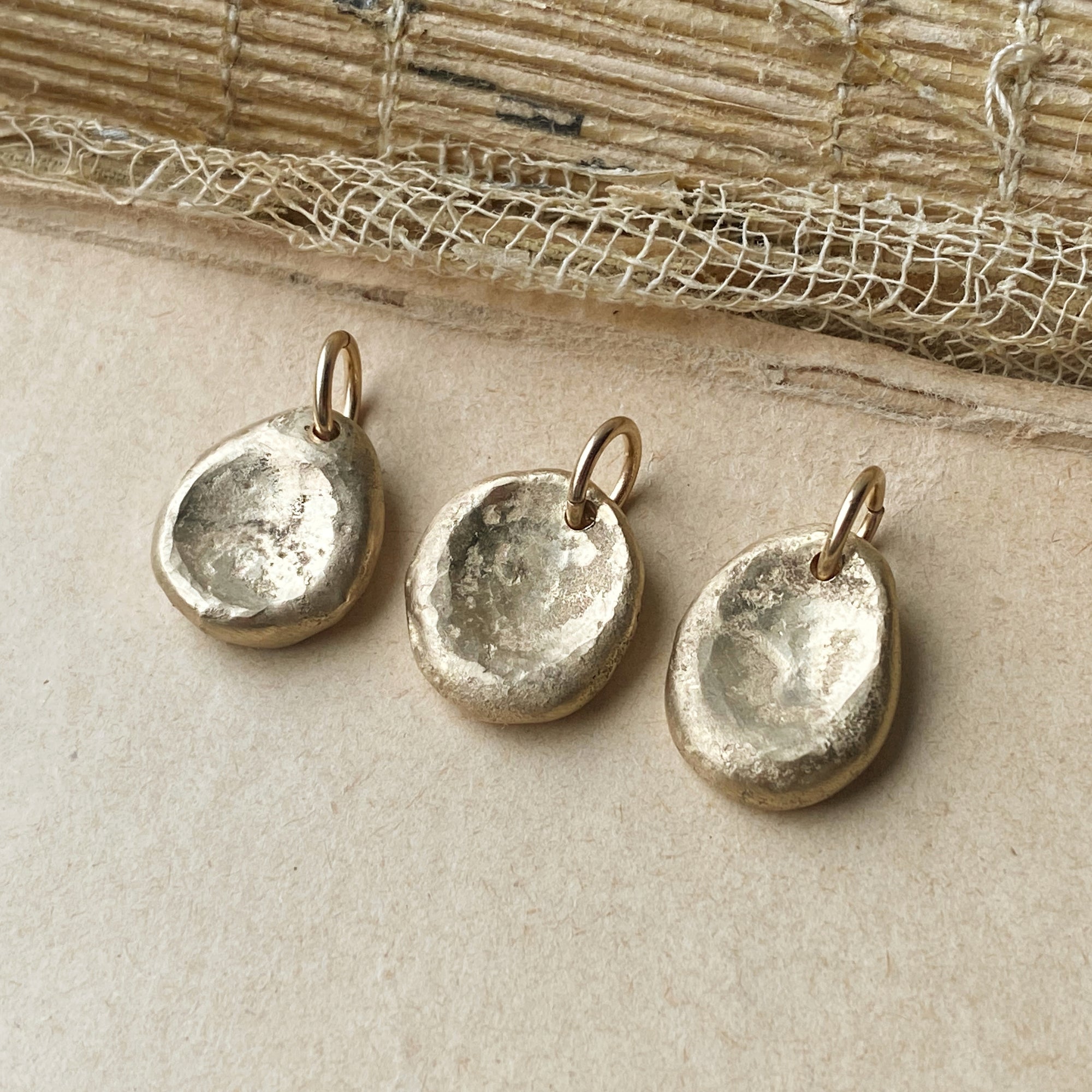 Worry Stone charm - Toronto Canada handmade artisan fine jewelry 