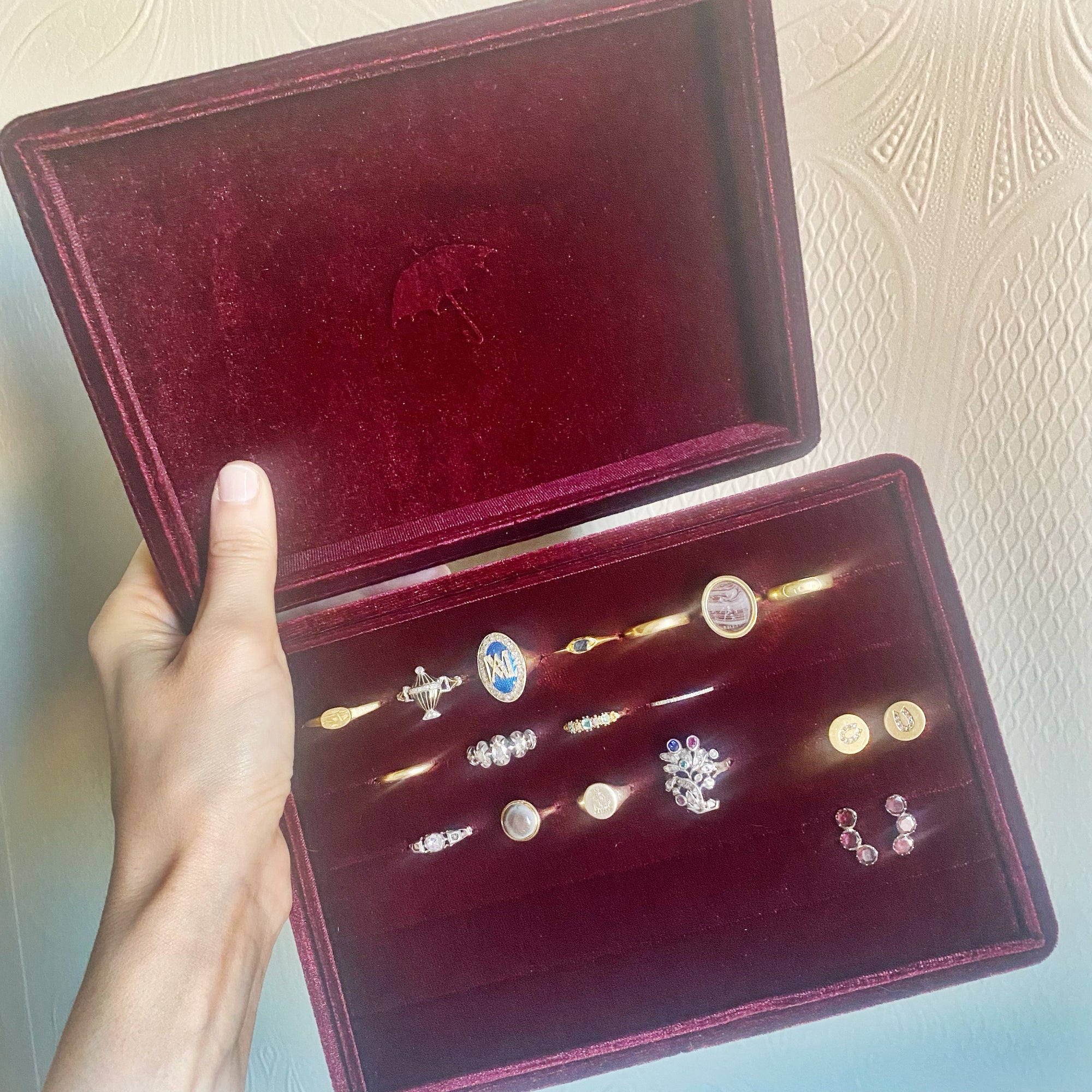 velvet ring display tray box