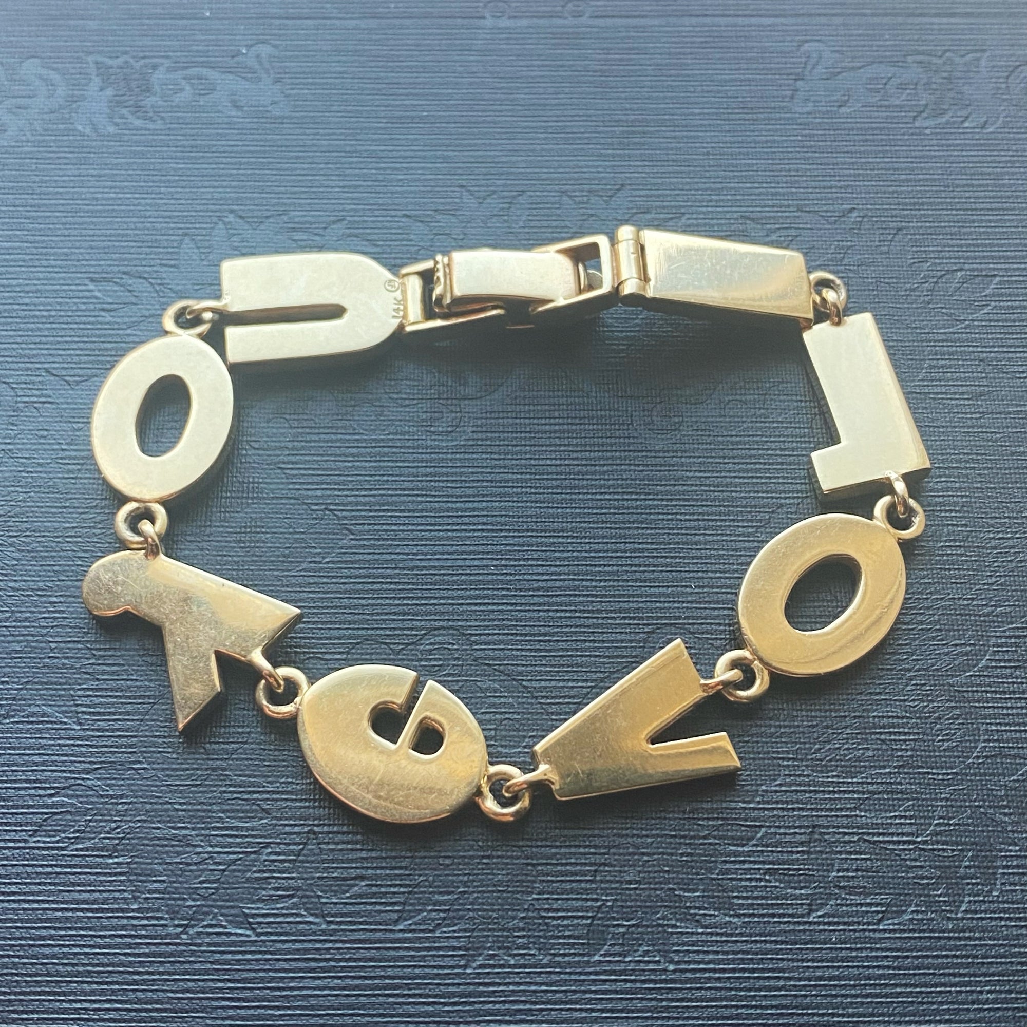 Vintage Mid-Century &quot;I Love You&quot; Bracelet - 14k