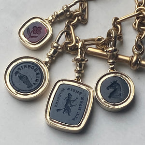 Antique Forget Me Not Seal Charm - 14k