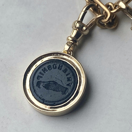 Antique Friendship Seal Charm - 14k
