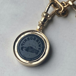 Antique Friendship Seal Charm - 14k