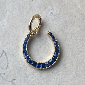 antique sapphire horseshoe pendant charm toronto canada jewelry