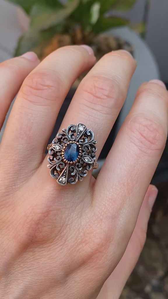 antique sapphire and diamond ring
