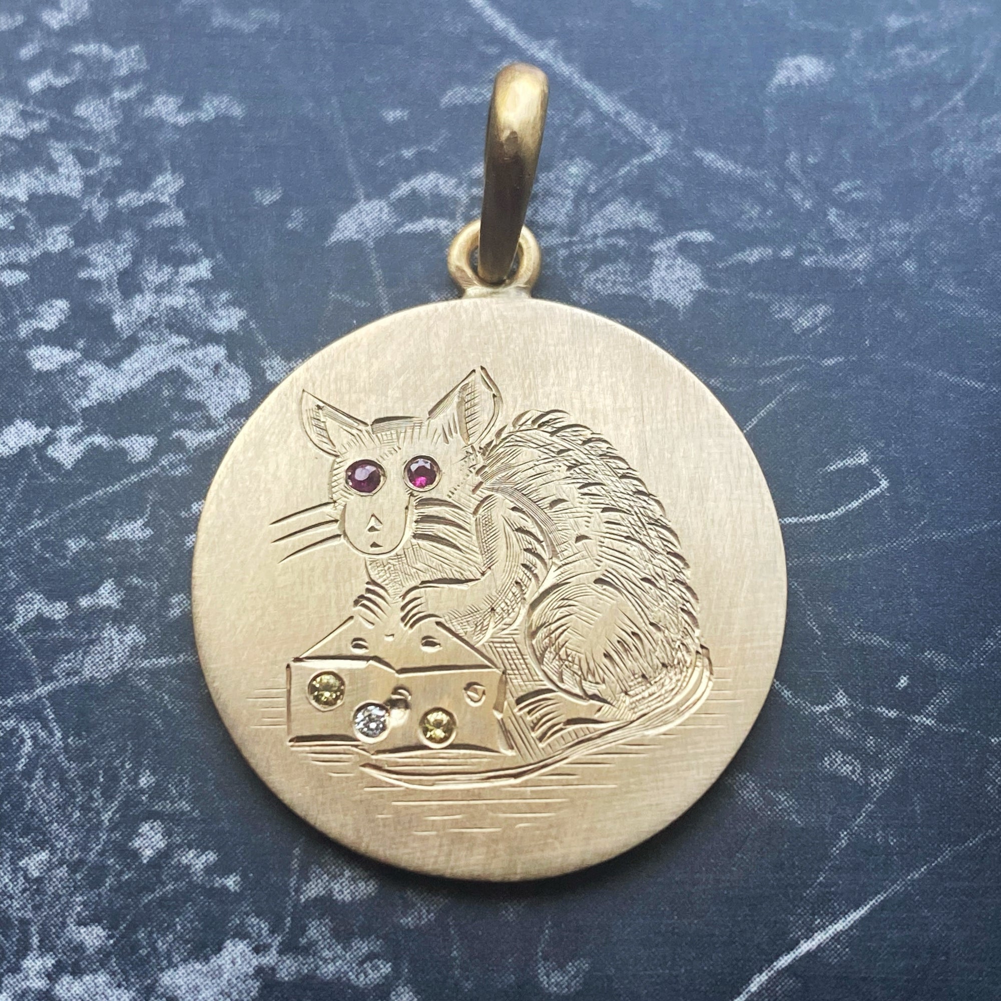rat and cheese pendant