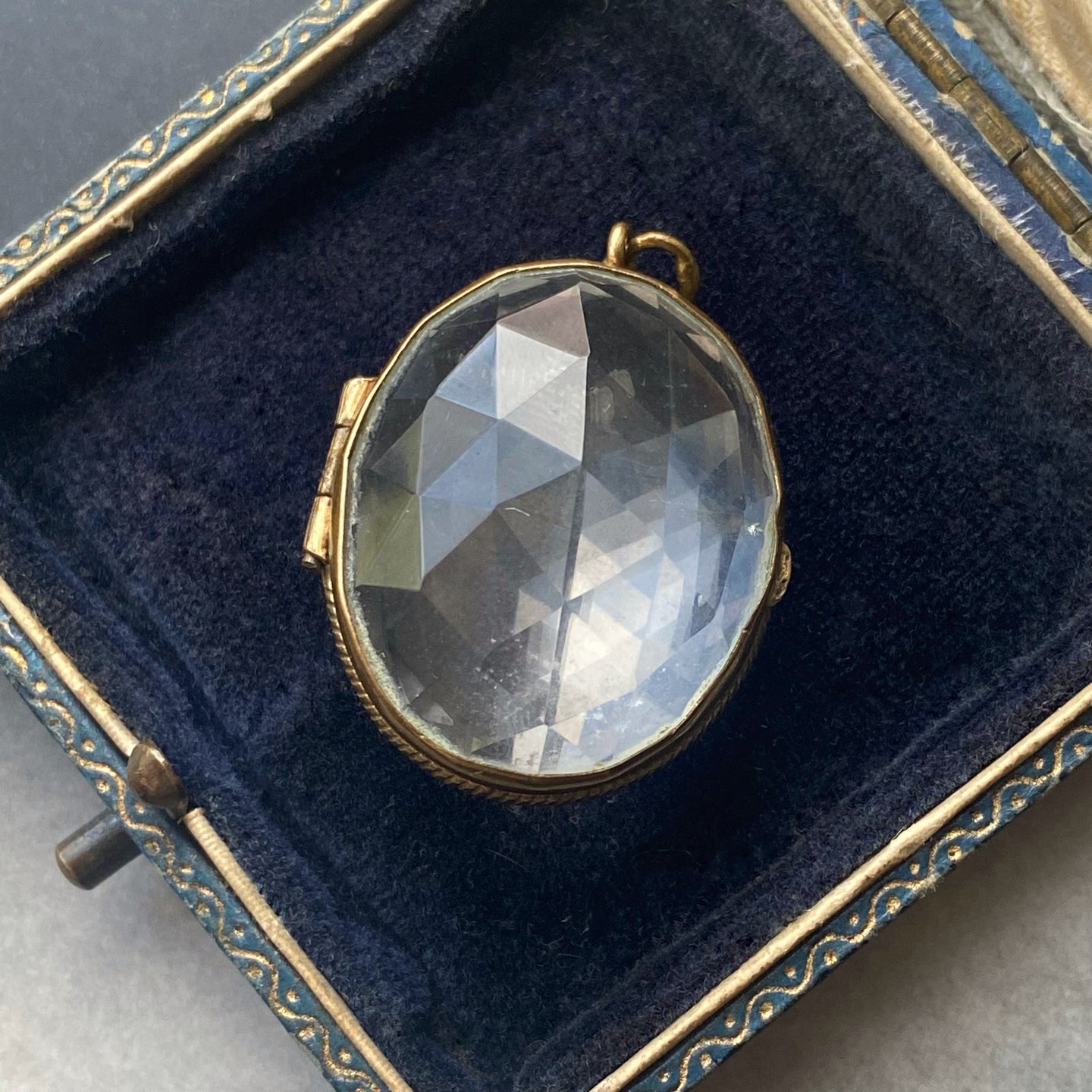 victorian rock crystal locket