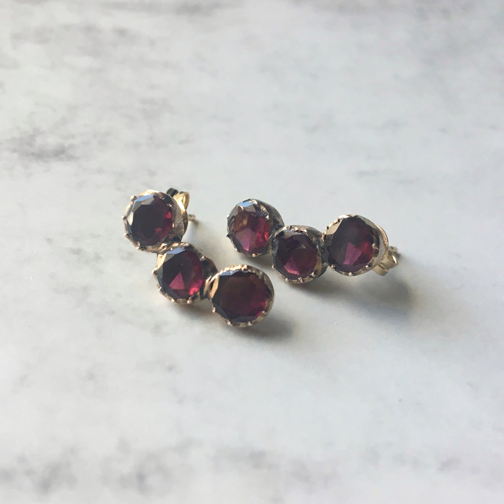 Foiled garnet earrings
