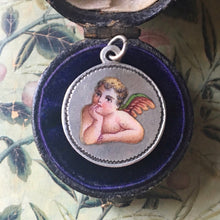 antique enamel angel charm
