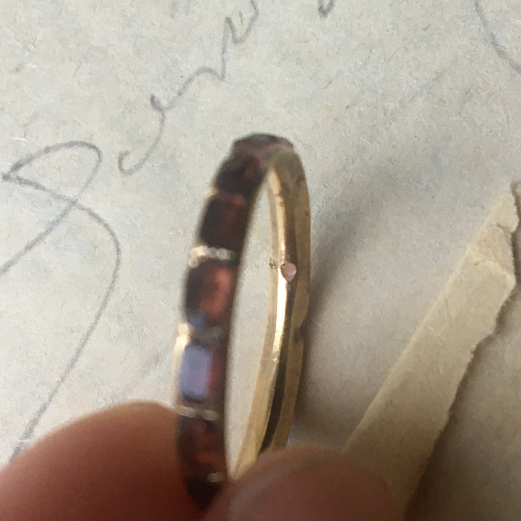 Antique Georgian Garnet Eternity Band - Size 5.75