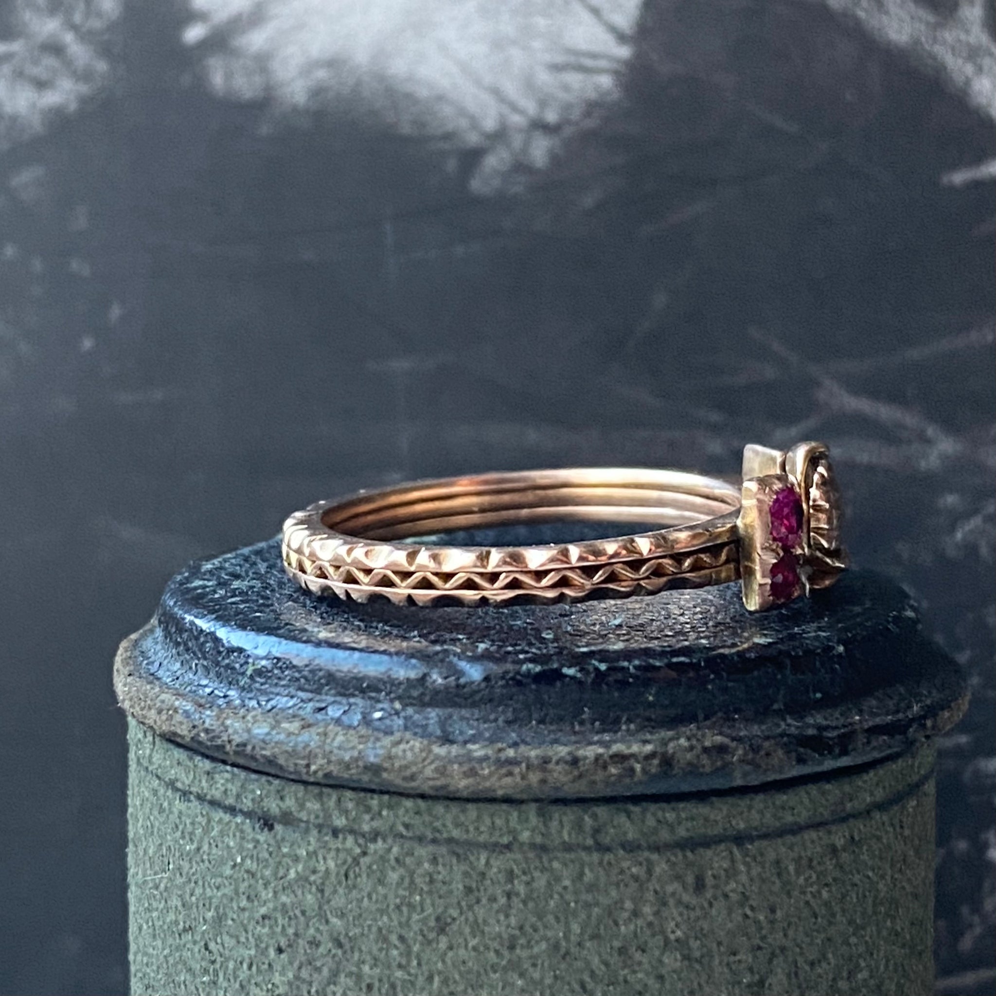 Georgian Diamond Gimmel Ring - Charlotte Sayers Antique Jewellery