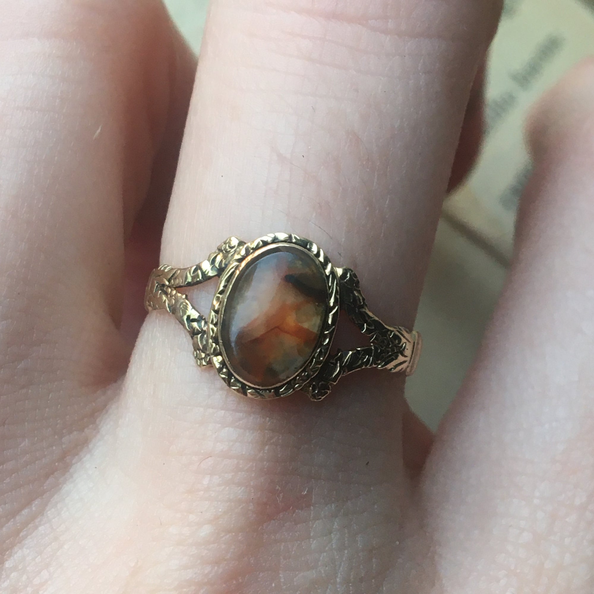 antique agate ring