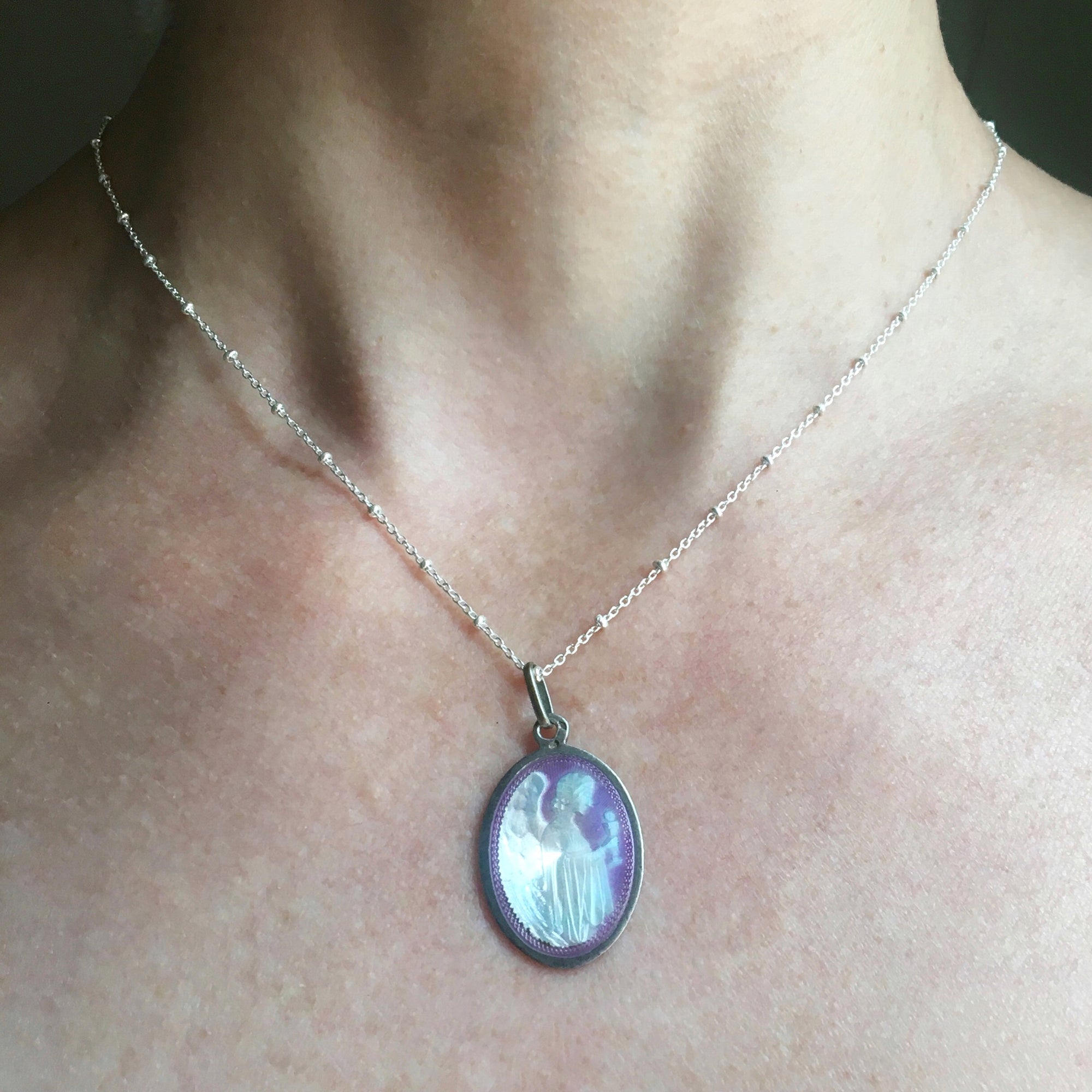 french guilloche pendant