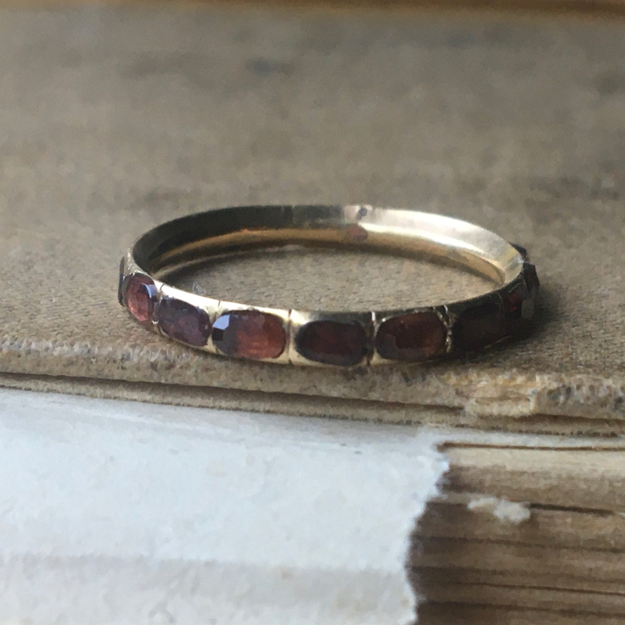 Antique Georgian Garnet Eternity Band - Size 5.75
