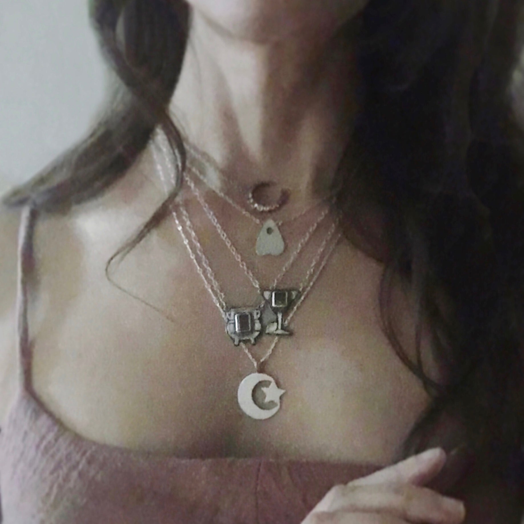Stevie Nicks Inspired Crescent Moon Necklace With 18 Inch Box Chain,  Sterling Silver Celestial Crescent Moon Necklace, Handmade - Etsy | Moon  pendant necklace, Necklace, Moon necklace