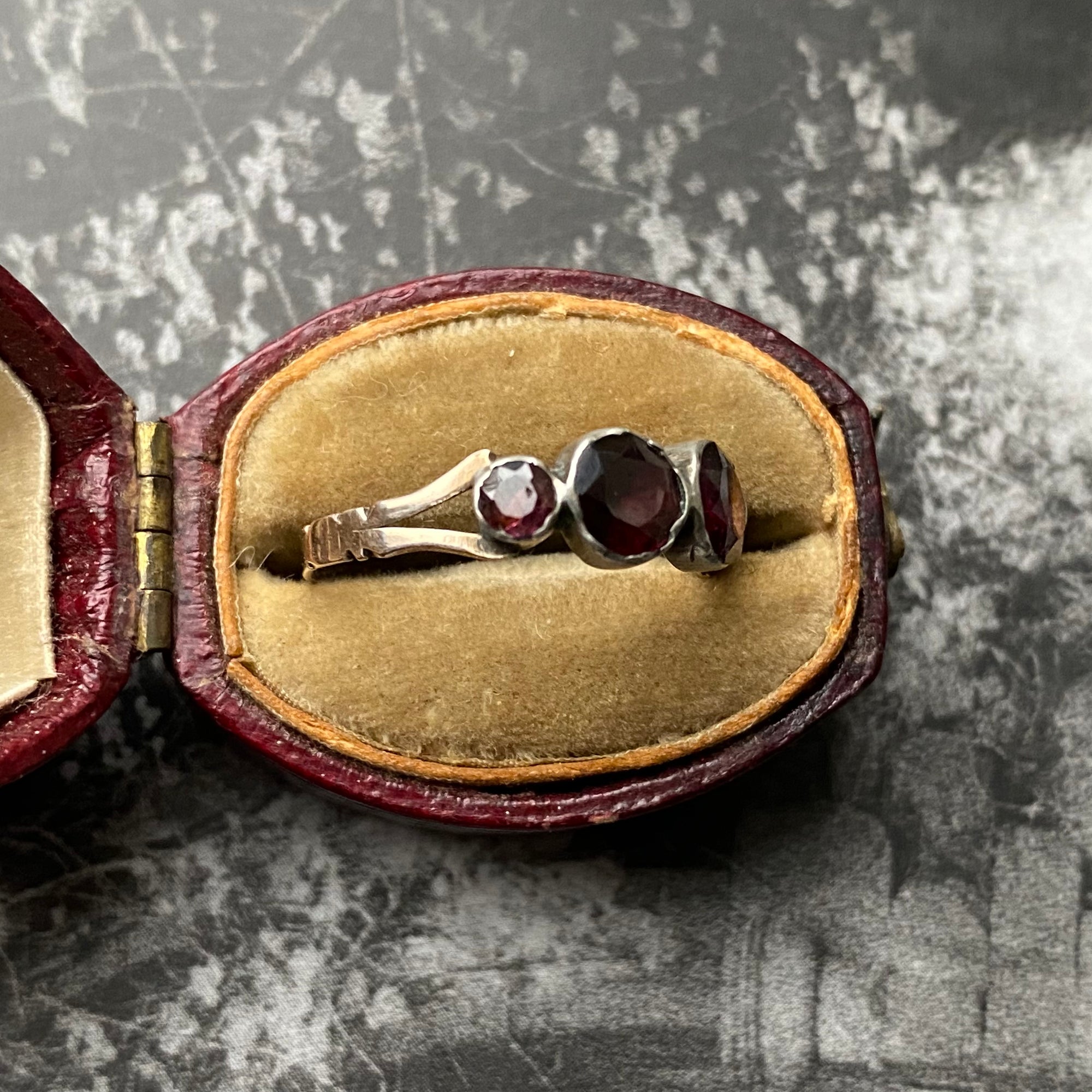 foiled garnet ring