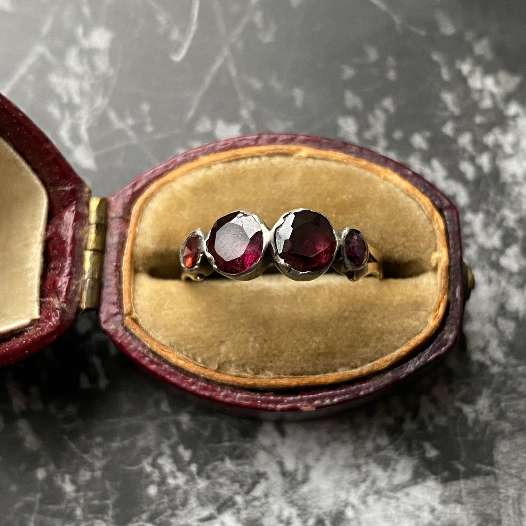 Georgian garnet half hoop