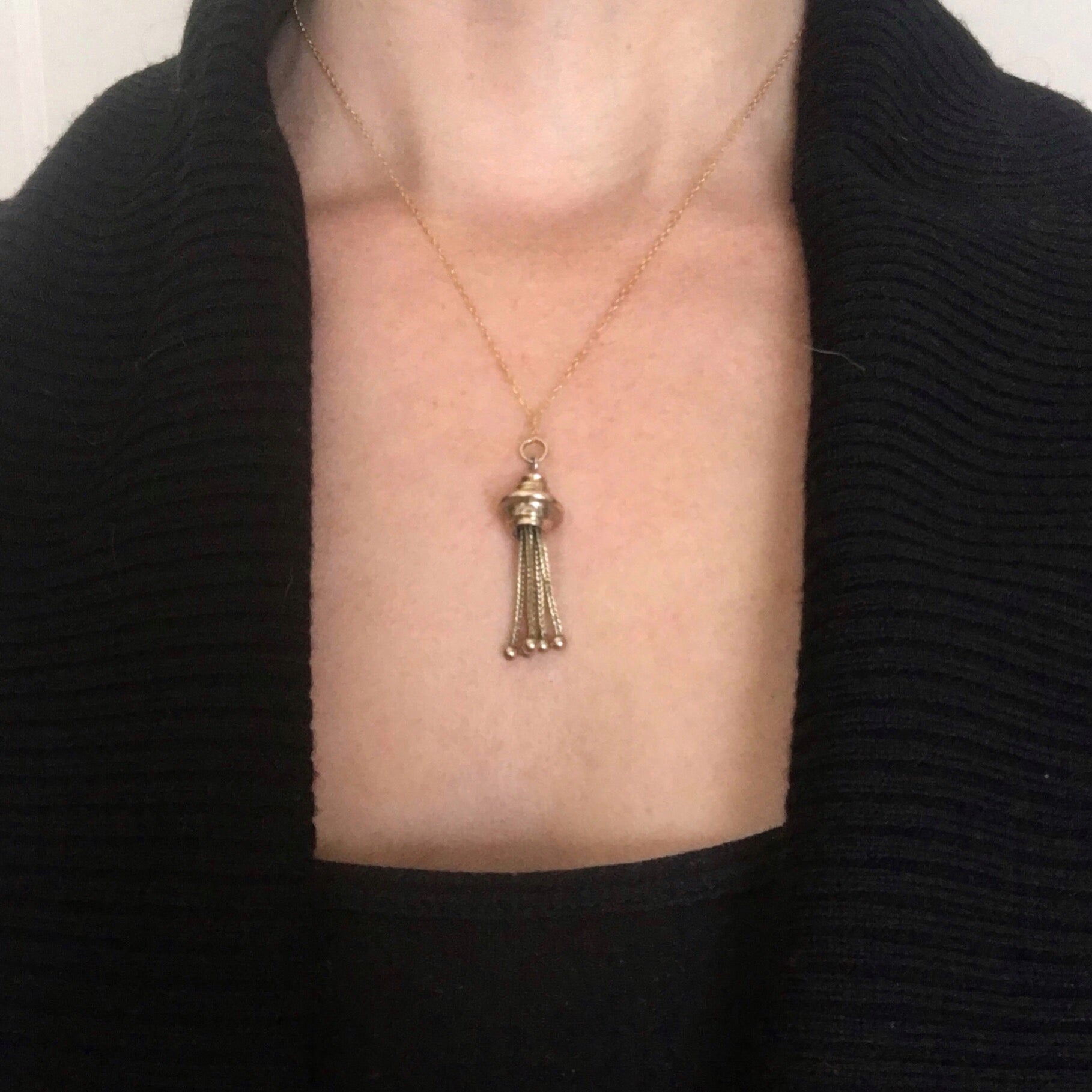 Antique Albertina Victorian Gold Tassel Pendant