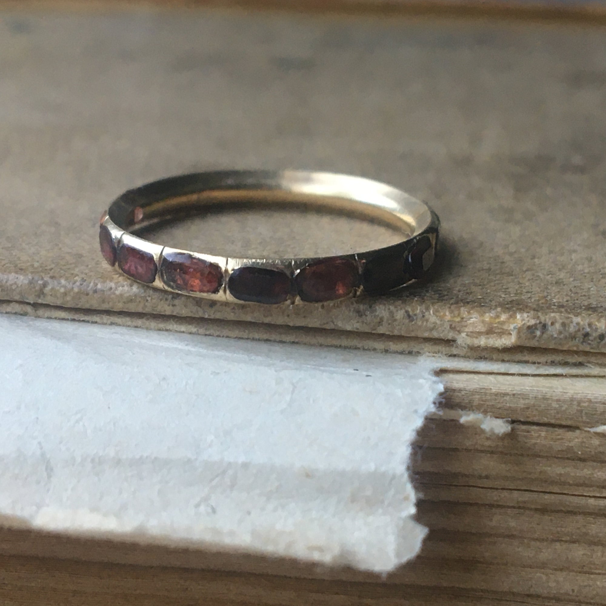 Antique Georgian Garnet Eternity Band - Size 5.75