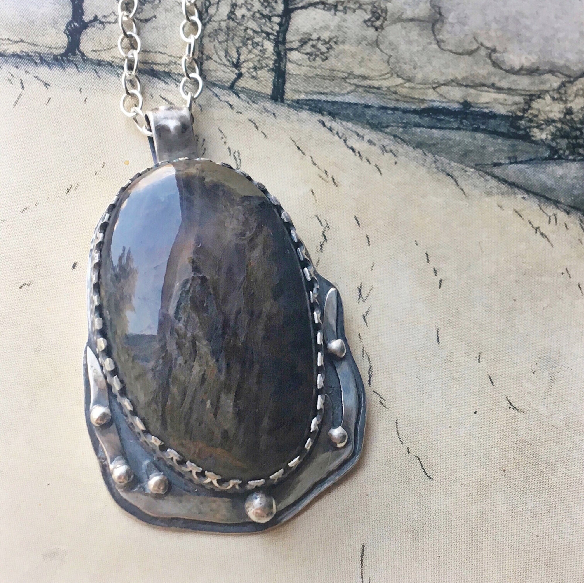 plume agate necklace