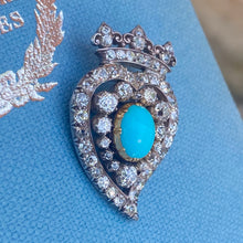 Victorian Diamond Witch's Heart Brooch/Pendant