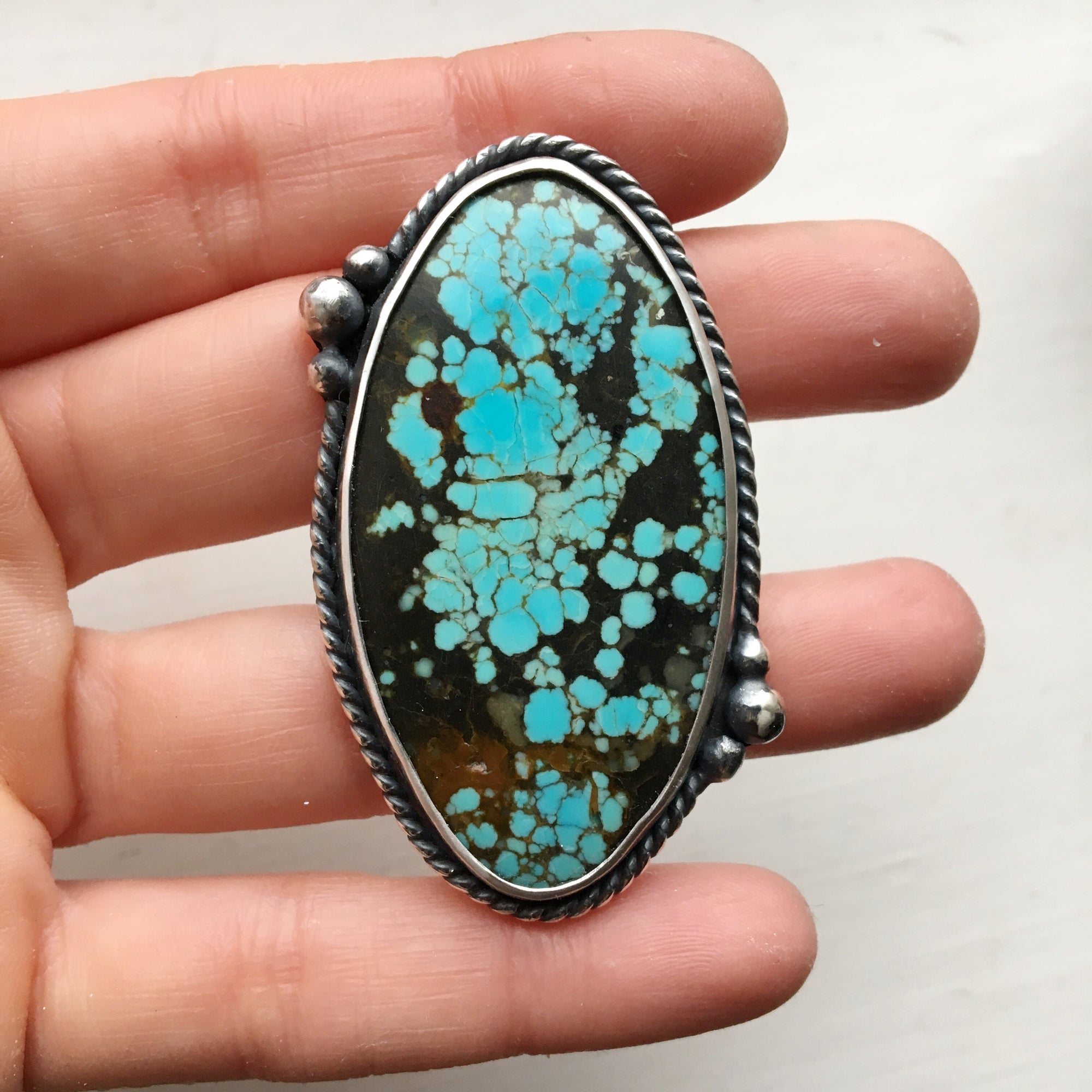 large turquoise ring, Toronto vintage jewelry