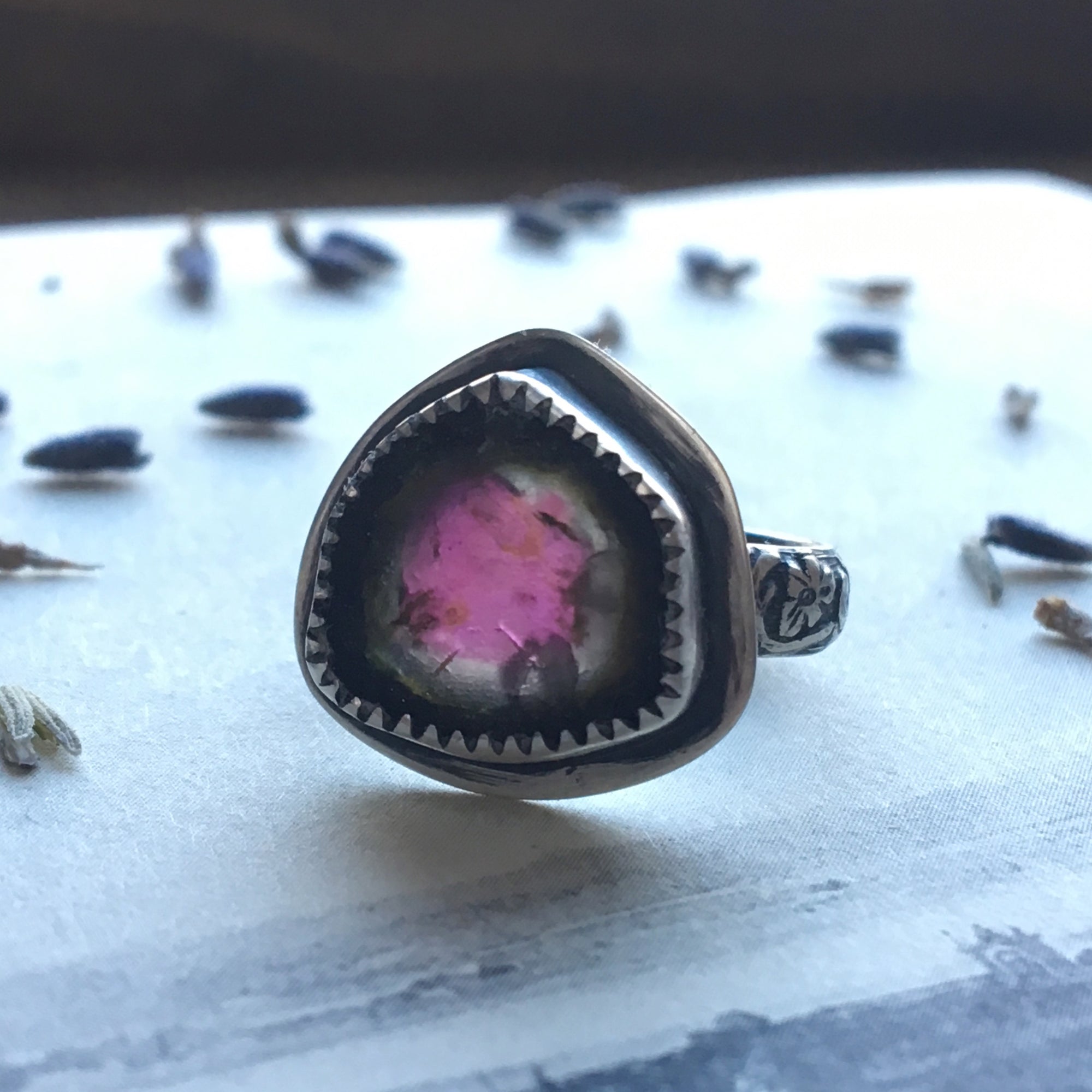 watermelon tourmaline ring