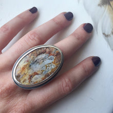 plume agate ring