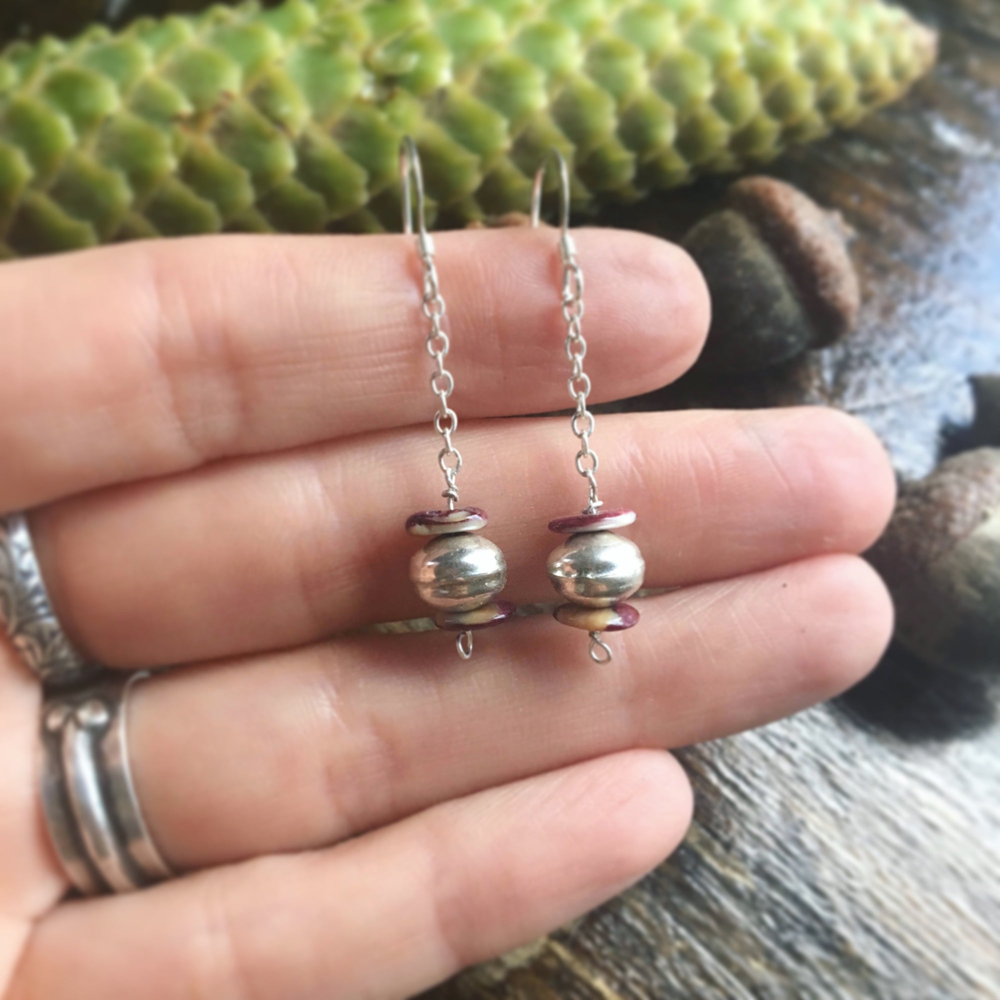silver earrings